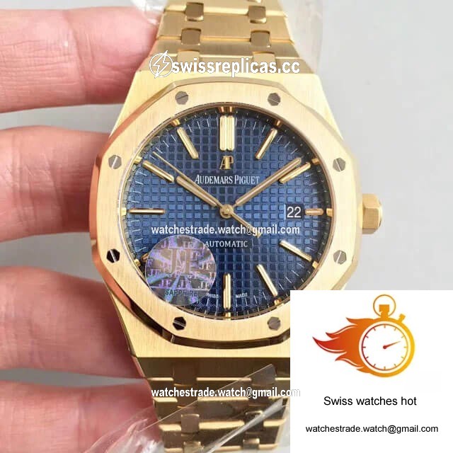 Audemars Piguet Royal Oak 15400OR JF Factory Yellow Gold Blue Dial 1