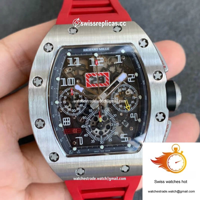 Richard Mille RM011 KV Factory Red Rubber Strap 1