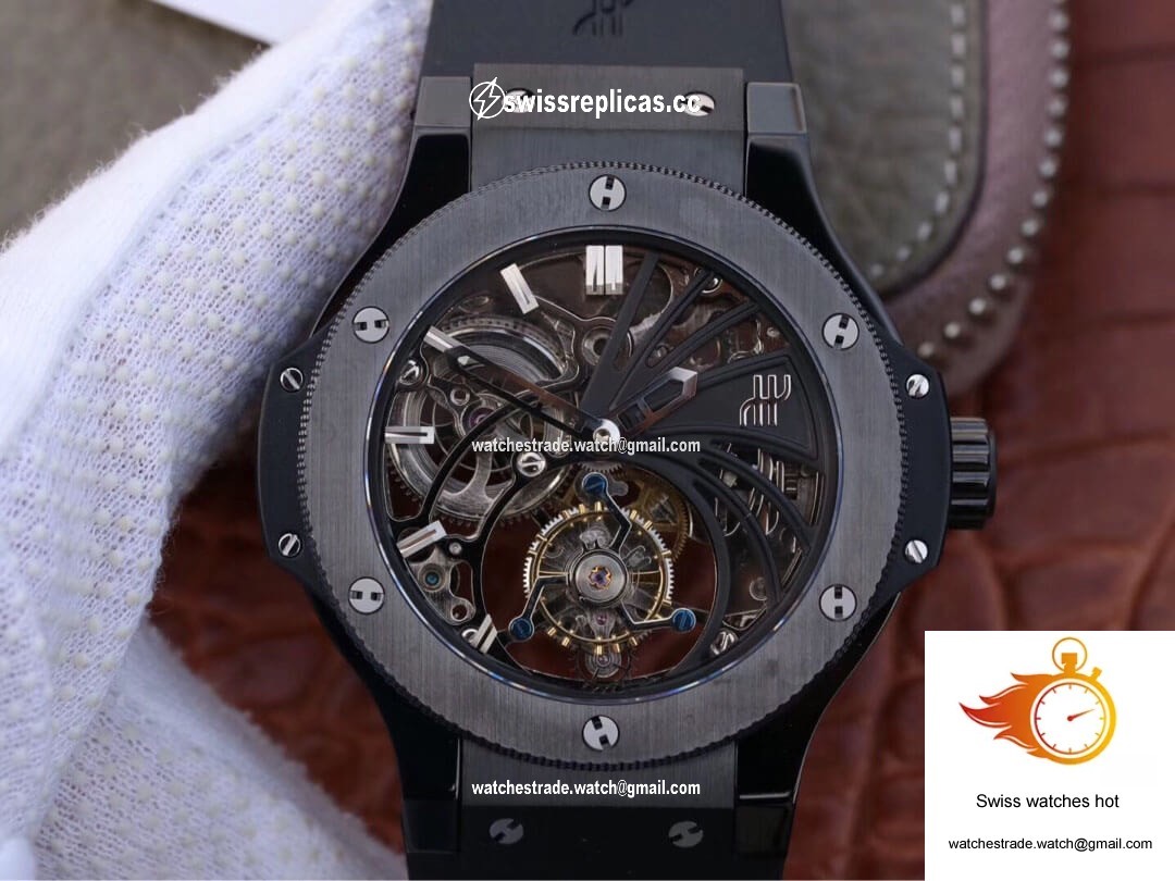 Hublot Big Bang Hollow Tourbillon Ceramic Skeleton Dial 1