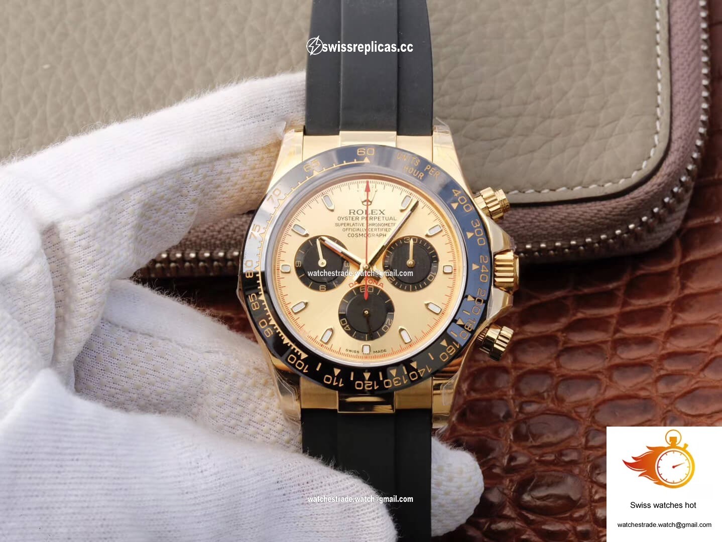 Rolex Daytona Cosmograph 116518ln JH Factory V6 Yellow Gold Black Chronograph 1