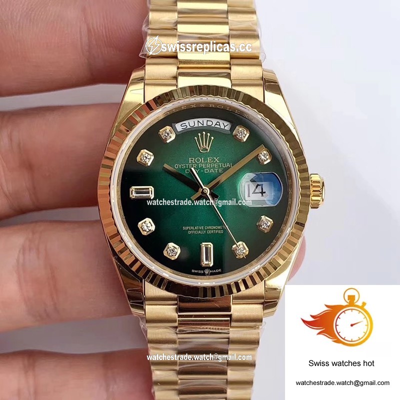 Rolex Day-Date M128238-0069 Yellow Gold EW Factory Gradual Green Dial 1