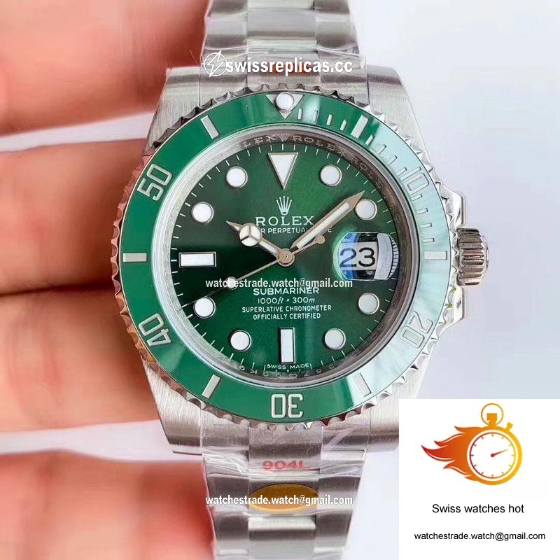 Replica Rolex Submariner Date Oyster 40mm Oystersteel 116610LV Noob Factory V10 Replica Green dial watch 1