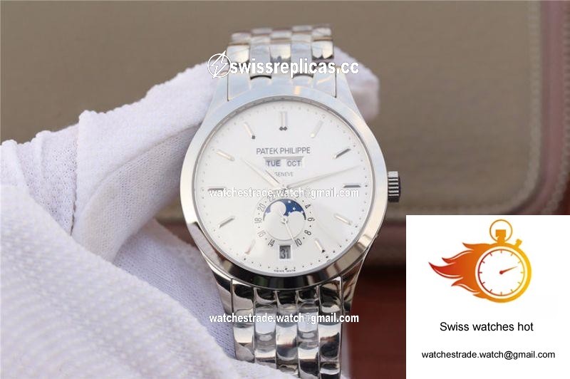 Patek Philippe Complications Annual Calendar 5396G KM Factory Steel Strap White Dial 1