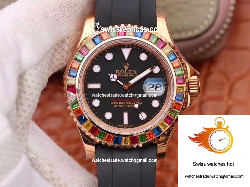Rolex Yacht Master 116695SATS 40MM Noob Factory 18K Rose Gold Wrapped Black Dial 1
