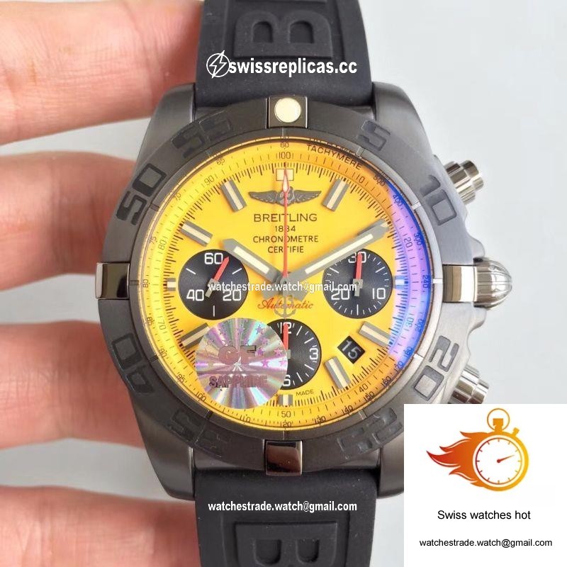 Breitling Chronomat 44 Blacksteel MB0111C3/I531/262S/M20DSA.2 GF Factory Yellow Dial 1