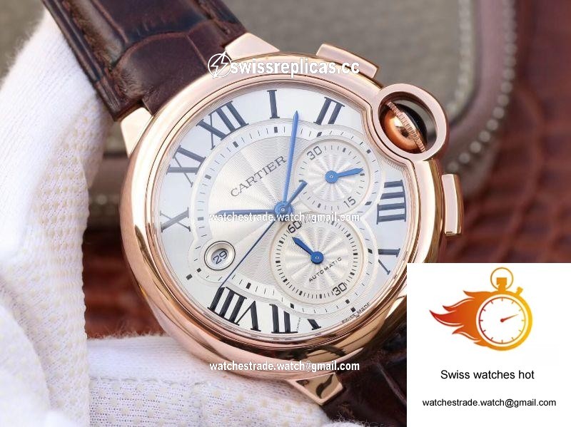 Cartier Ballon Bleu Chronograph W6920074 ZF Factory Silver Dial 1