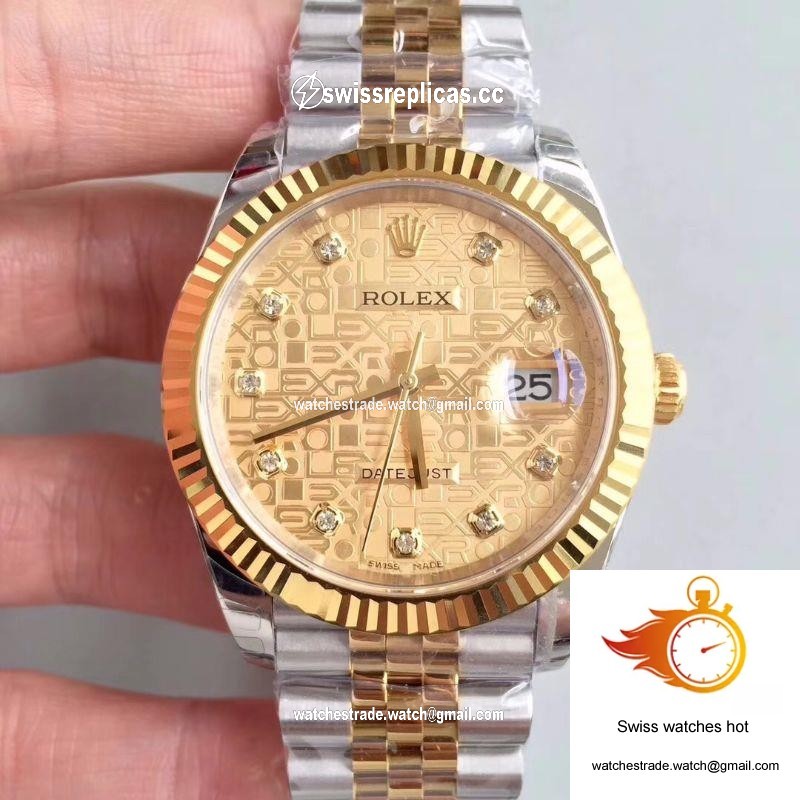 Rolex Datejust 126333-0003 41MM EW Factory Diamond-studded Gold Textured Dial 1