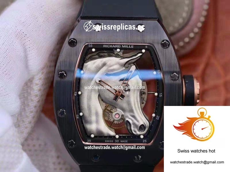 Richard Mille Polo Club Saint Tropez RM52-02 KV Factory White Horse Head Skeleton Dial 1