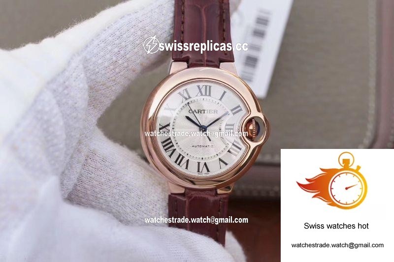 Ballon Bleu De Cartier Ladies 33mm V6 Factory 18K Rose Gold Case White Dial 1