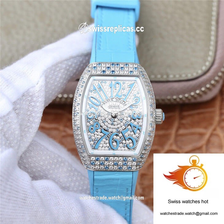 Franck Muller Ladies Collection V 32 SC AT FO D CD BL ABF Factory Diamond-set Bezel 1