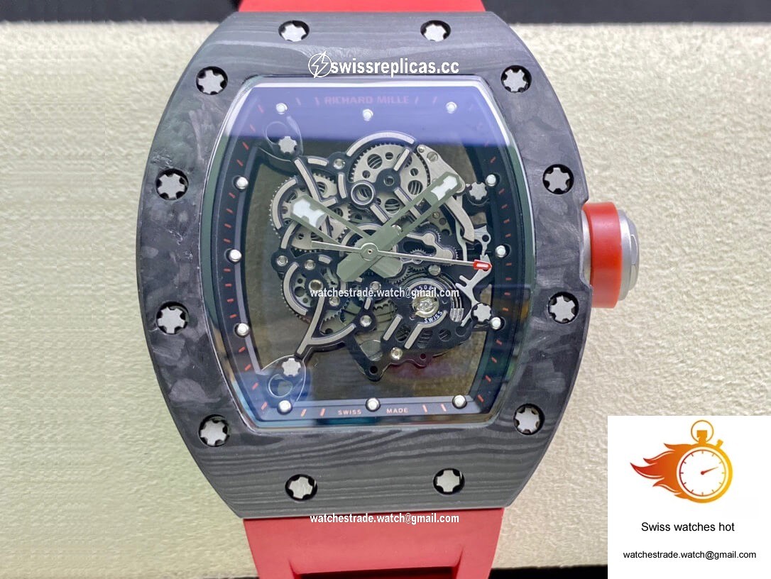Richard Mille RM055 KV Factory V2 Carbon Fiber Red Strap 1