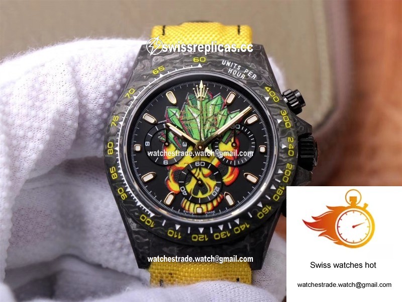 Rolex Daytona Cosmos Chronograph Carbon Fiber Edition Color Skull Dial 1