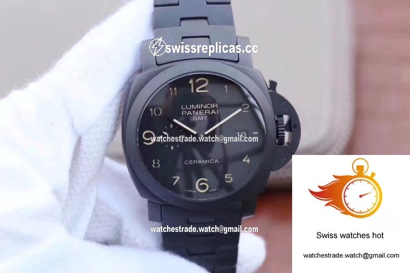 Panerai Tuttonero Luminor 1950 3 Days GMT PAM438 VS Factory Black Dial 1