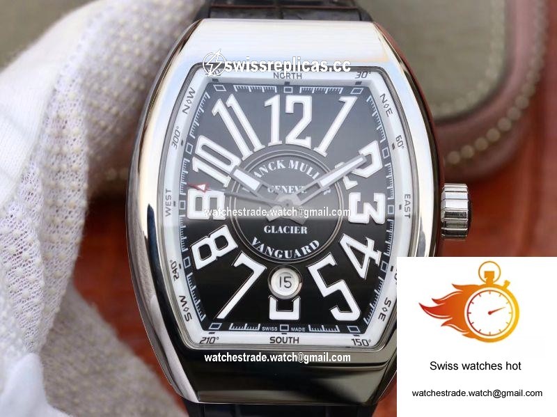 Franck Muller Vanguard V45-04 Black Leather Strap Black Dial 1