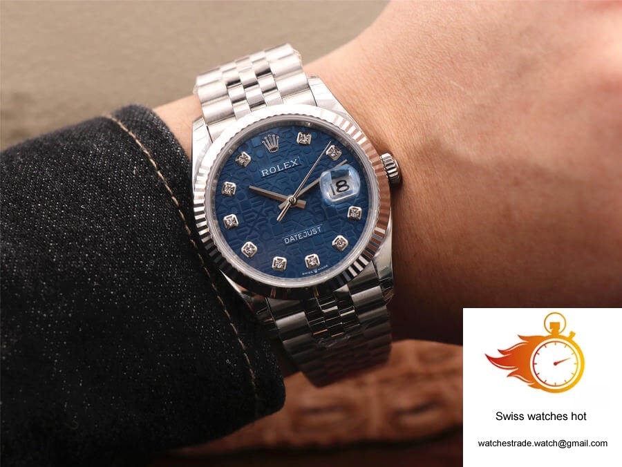 Rolex Datejust M126234-0011 36MM EW Factory Diamond-Studded Blue Dial 10