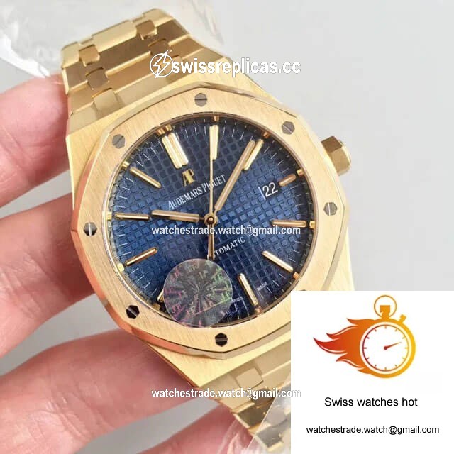 Audemars Piguet Royal Oak 15400OR JF Factory Yellow Gold Blue Dial 2