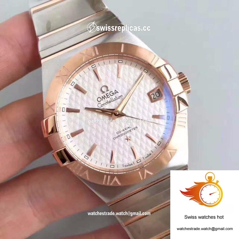 Omega Constellation 123.20.38.21.02.008 38MM 3S Factory White Textured Dial 2