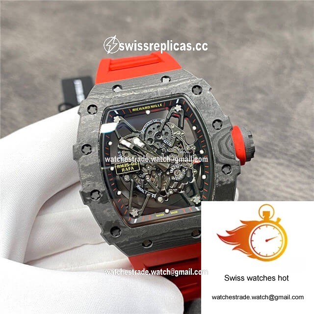 Richard Mille RM35-02 KV Factory Carbon Fiber Red Rubber Strap 2