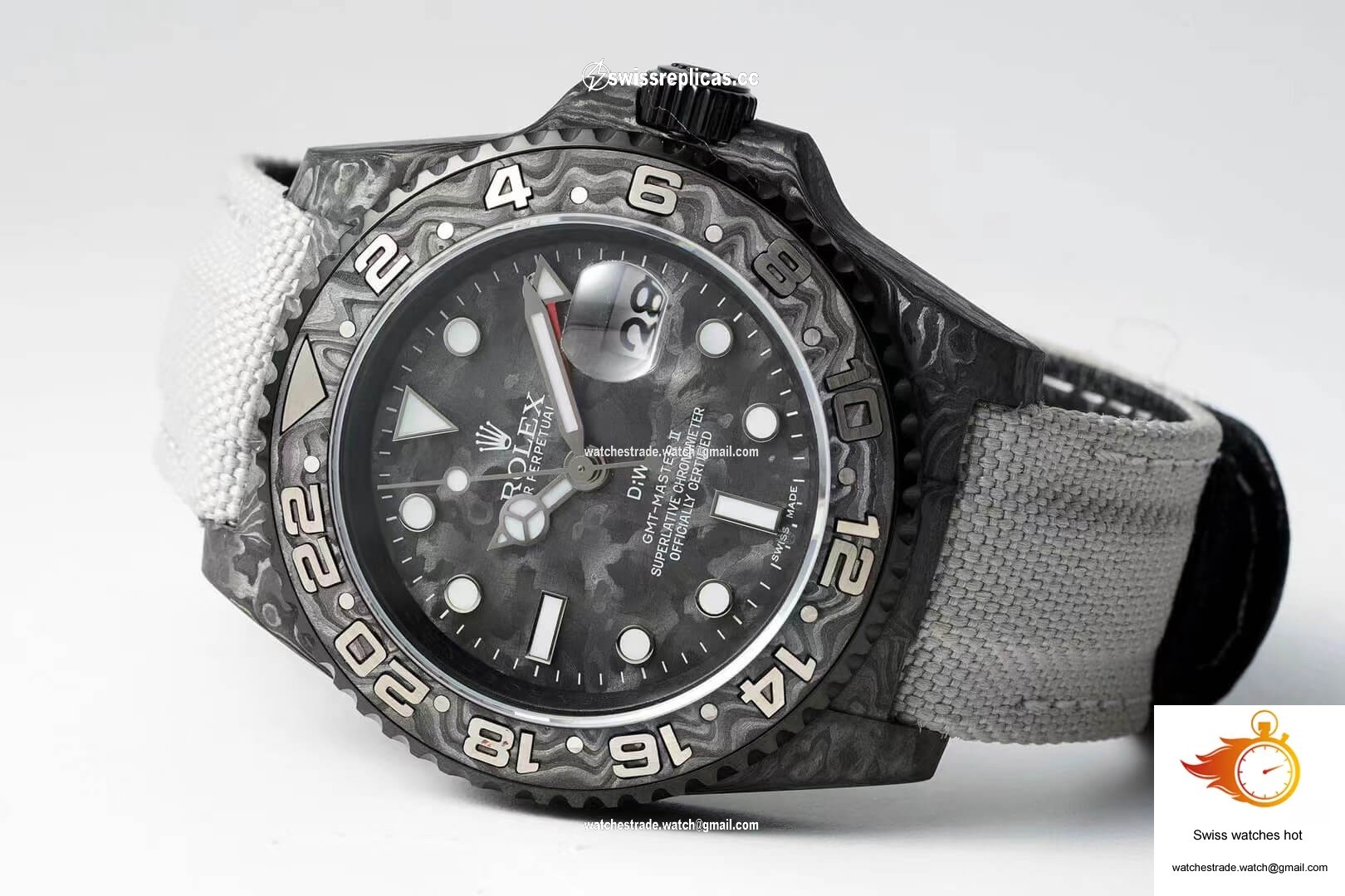 Rolex GMT-MASTER II Diw Carbon Fiber Dial Fabric Strap 2