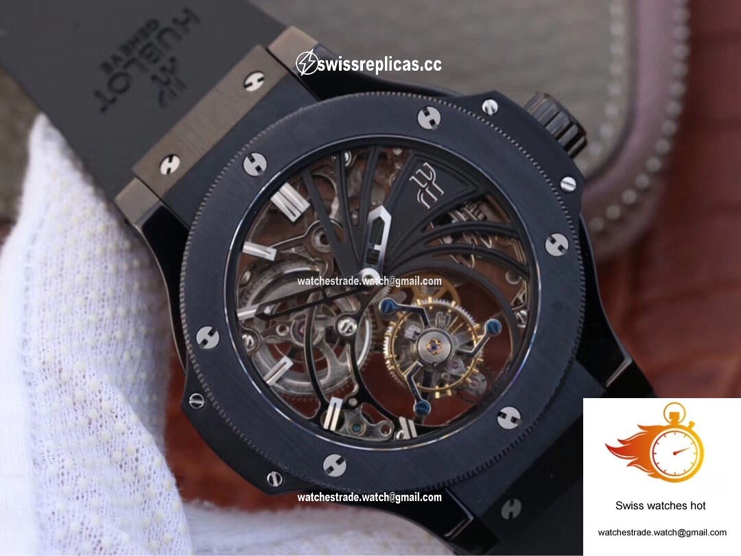 Hublot Big Bang Hollow Tourbillon Ceramic Skeleton Dial 2