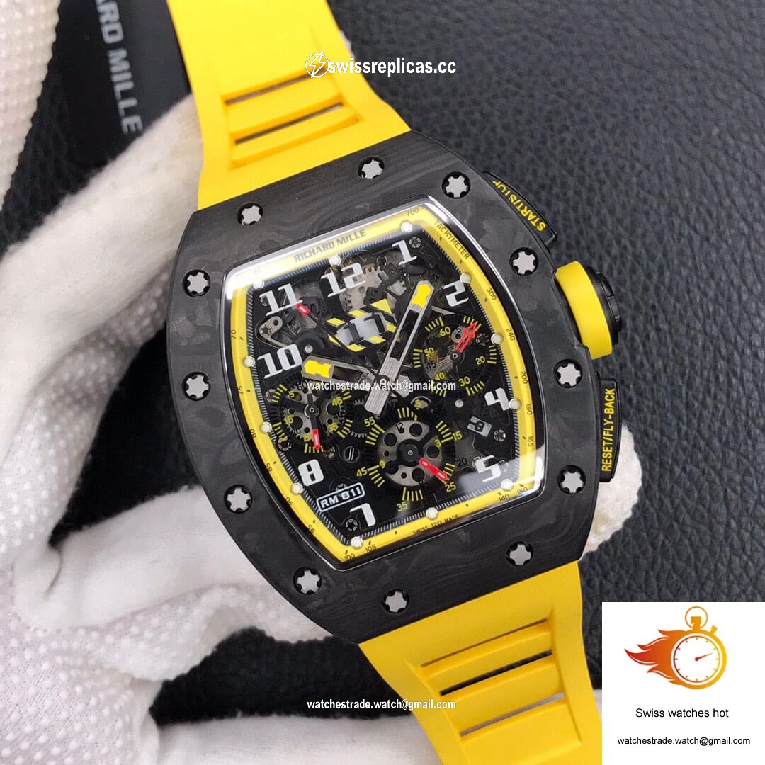 Richard Mille RM-011 KV Factory Forged Carbon Yellow Strap 2