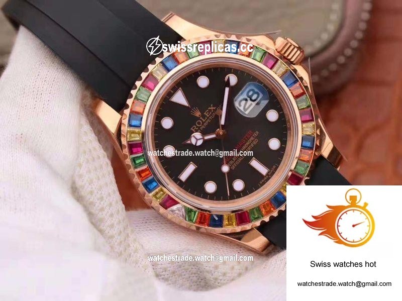 Rolex Yacht Master 116695SATS 40MM Noob Factory 18K Rose Gold Wrapped Black Dial 2
