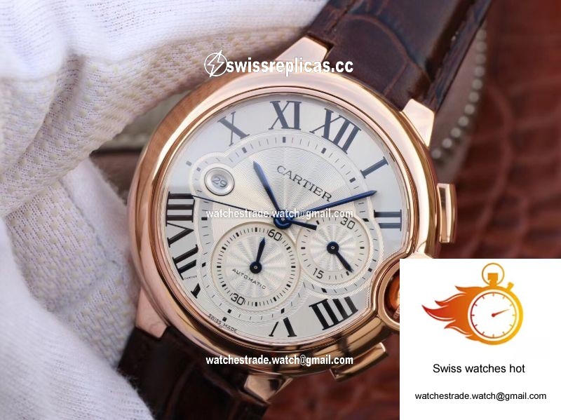 Cartier Ballon Bleu Chronograph W6920074 ZF Factory Silver Dial 2