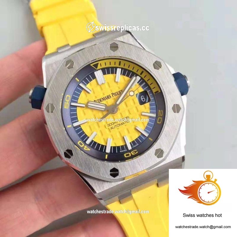 Audemars Piguet Royal Oak Offshore Diver 15710ST.OO.A051CA.01 JF Factory V3 Yellow Dial 2
