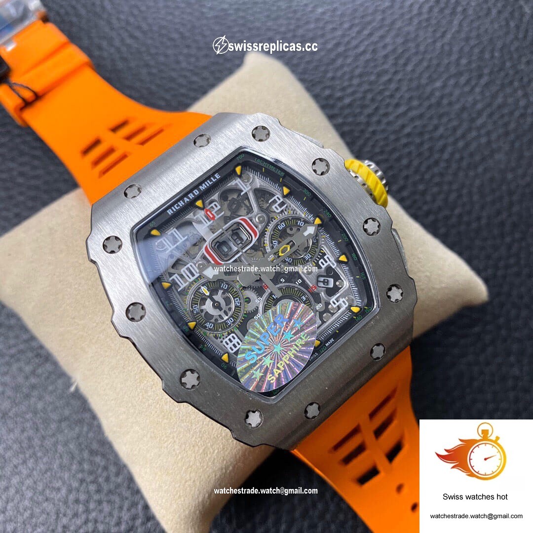 Richard Mille RM11-03 KV Factory Orange Rubber Strap 2