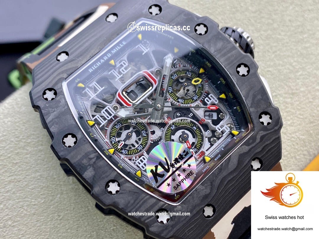 Richard Mille RM-011 KV Factory V2 Carbon Fiber Camo Rubber Strap 2