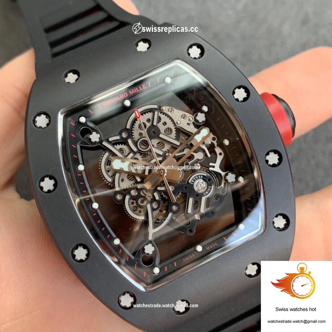 Richard Mille RM055 KV Factory V2 Ceramic Black Rubber Strap 2