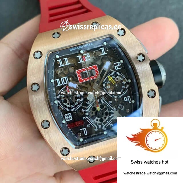 Richard Mille RM011 KV Factory Titanium Case Red Strap 2