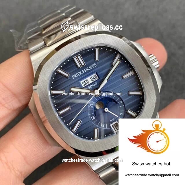 Patek Philippe Nautilus 5726/1A-014 Moonphase GR Factory Stainless Steel Strap 2