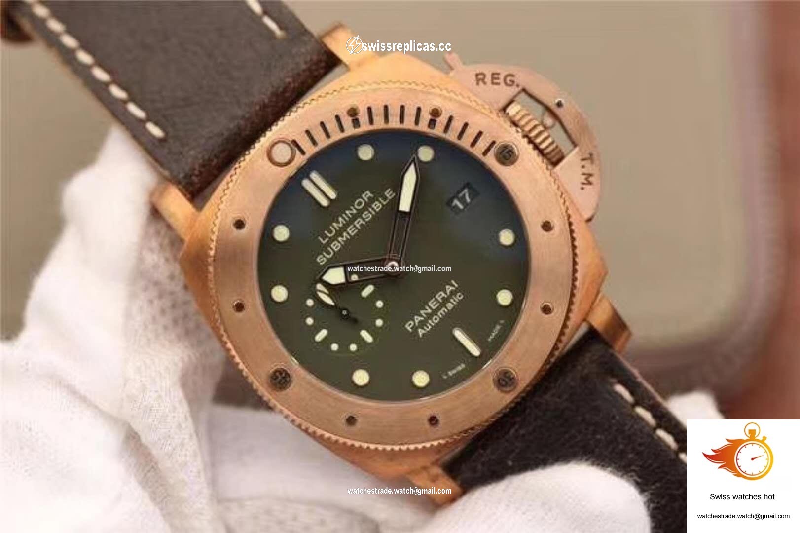 Panerai Luminor Submersible 1950 Bronzo PAM382 VS Factory V2 Green Dial 2