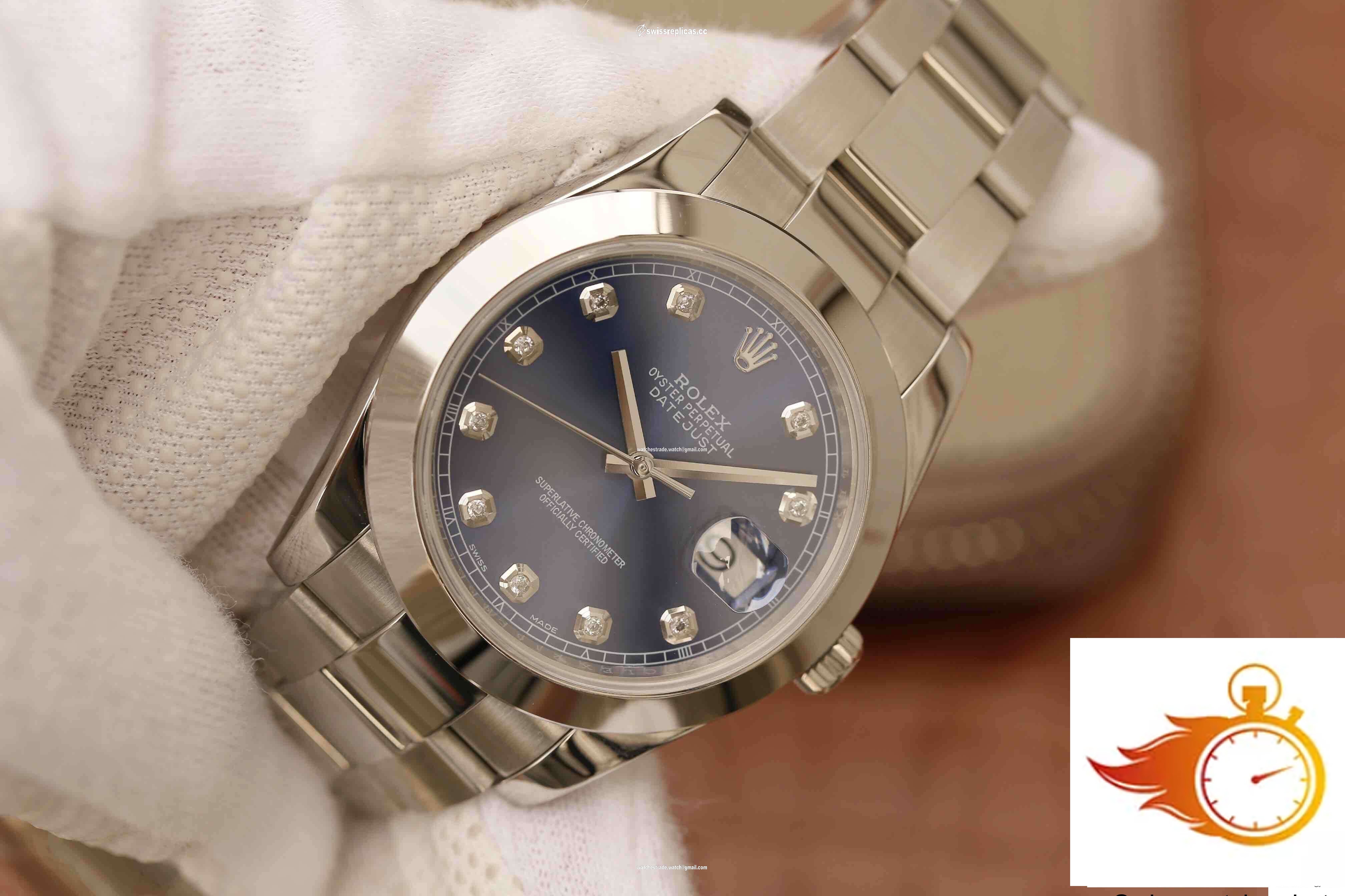 Rolex Datejust M126300 EW Factory Stainless Steel Blue Dial 3
