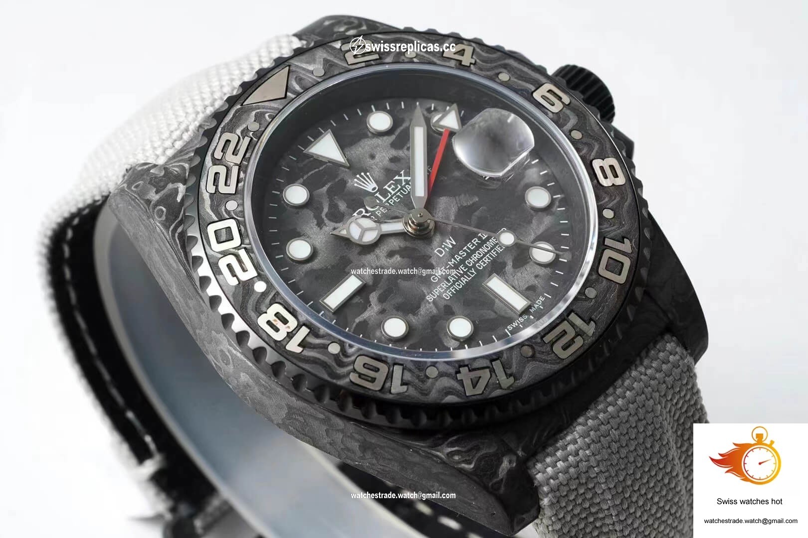 Rolex GMT-MASTER II Diw Carbon Fiber Dial Fabric Strap 3