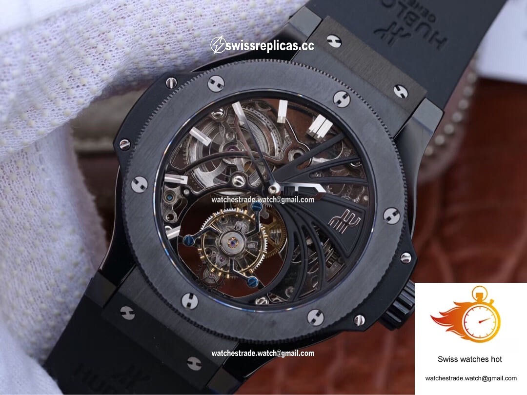 Hublot Big Bang Hollow Tourbillon Ceramic Skeleton Dial 3