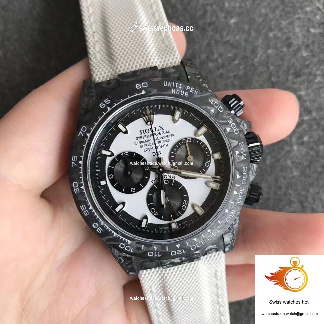 Rolex Daytona Cosmograph Carbon Fiber Diw Customized Version Noob Factory White Dial 3