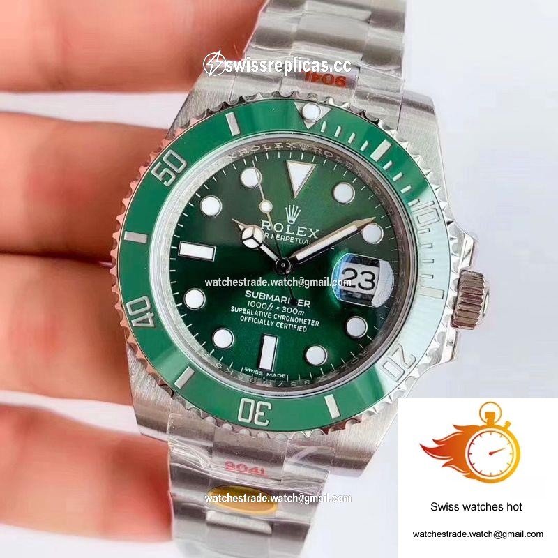 Replica Rolex Submariner Date Oyster 40mm Oystersteel 116610LV Noob Factory V10 Replica Green dial watch 3
