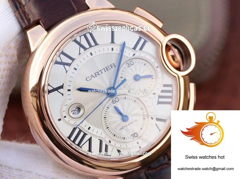 Cartier Ballon Bleu Chronograph W6920074 ZF Factory Silver Dial 3