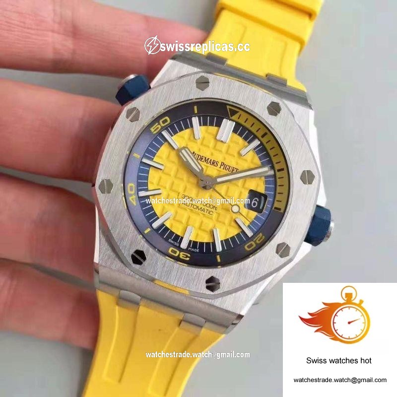 Audemars Piguet Royal Oak Offshore Diver 15710ST.OO.A051CA.01 JF Factory V3 Yellow Dial 3