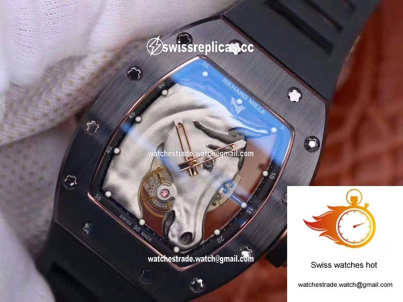 Richard Mille Polo Club Saint Tropez RM52-02 KV Factory White Horse Head Skeleton Dial 3
