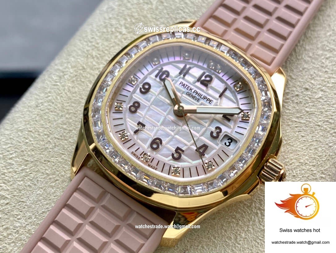 Patek Philippe Aquanaut Quartz Ladies PPF Factory Mother Of Pearl Dial 3