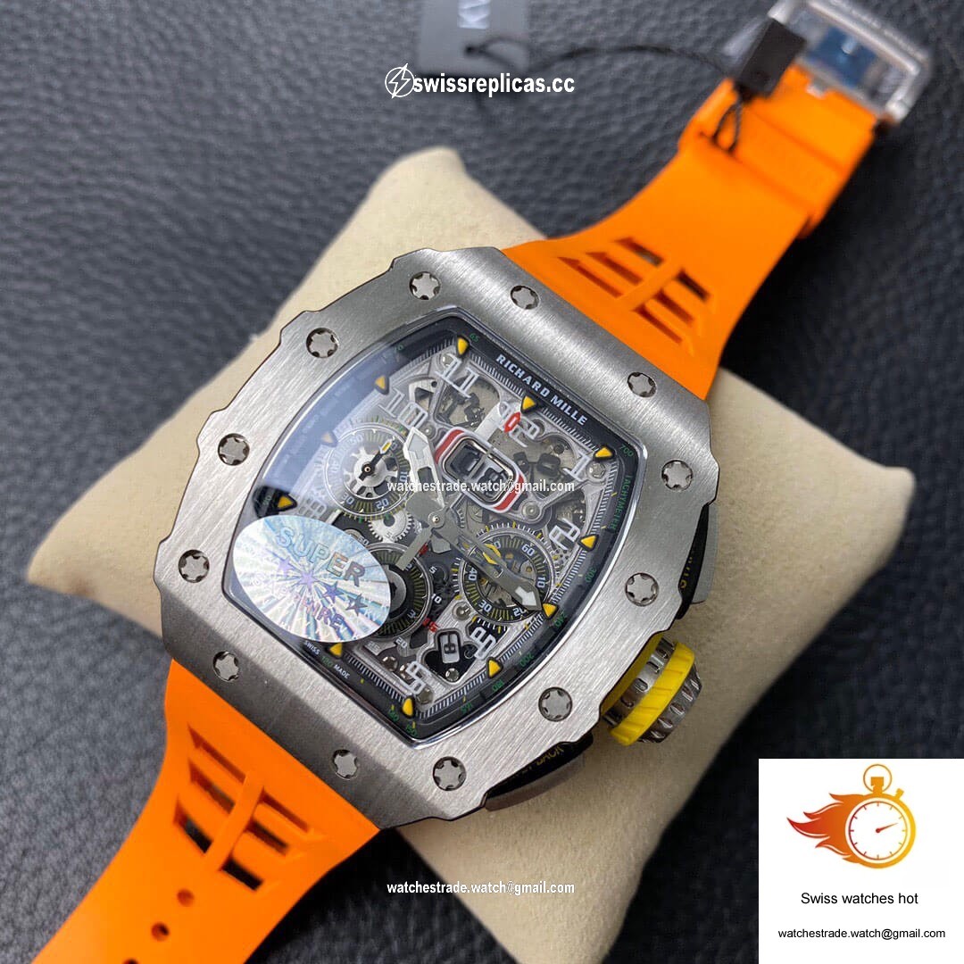 Richard Mille RM11-03 KV Factory Orange Rubber Strap 3