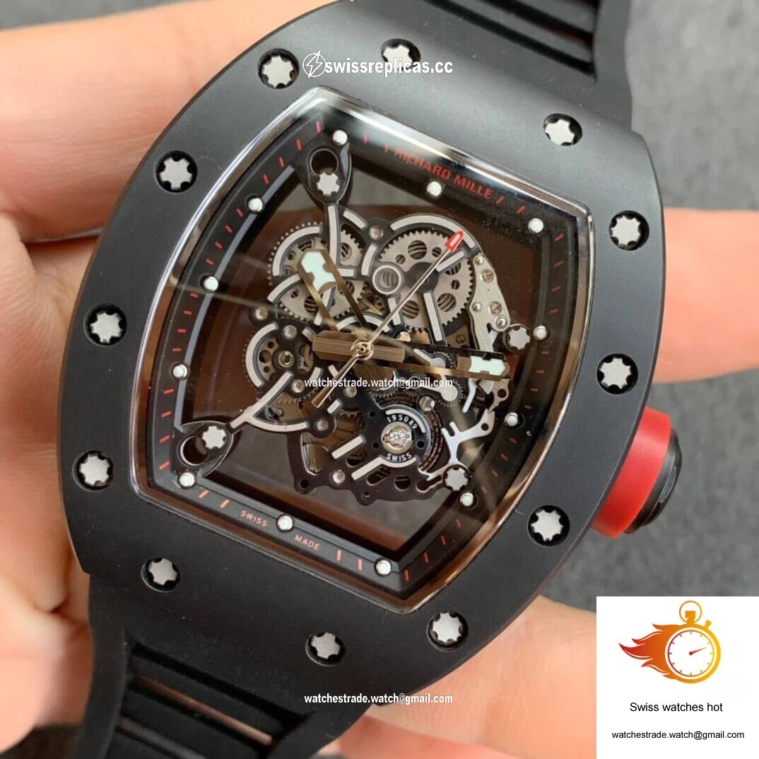 Richard Mille RM055 KV Factory V2 Ceramic Black Rubber Strap 3