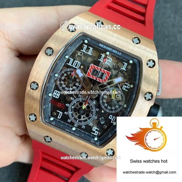 Richard Mille RM011 KV Factory Titanium Case Red Strap 3