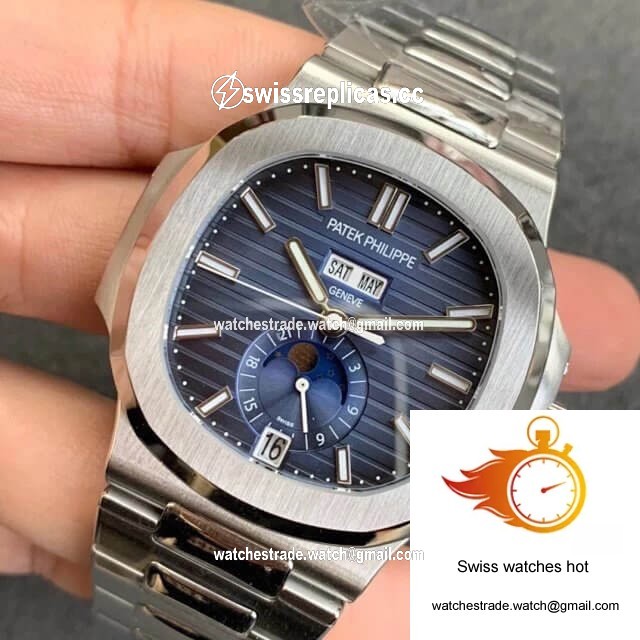 Patek Philippe Nautilus 5726/1A-014 Moonphase GR Factory Stainless Steel Strap 3