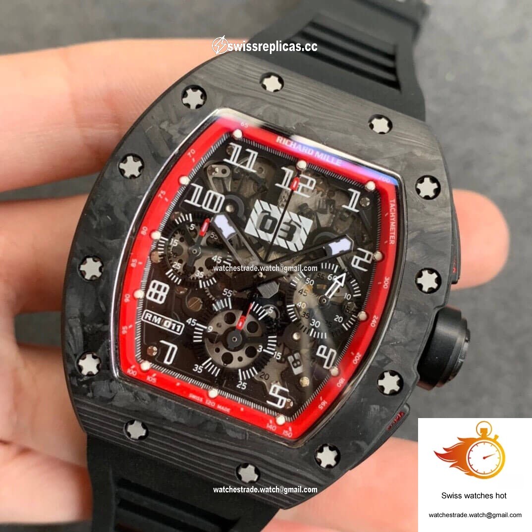 Richard Mille RM011 KV Factory Carbon Fiber Skeleton Dial 3