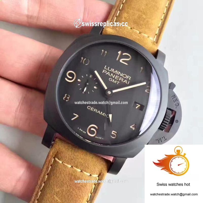 Panerai Luminor GMT 1950 3 Days PAM441 VS Factory V2 Black Dial 3