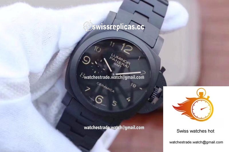 Panerai Tuttonero Luminor 1950 3 Days GMT PAM438 VS Factory Black Dial 3